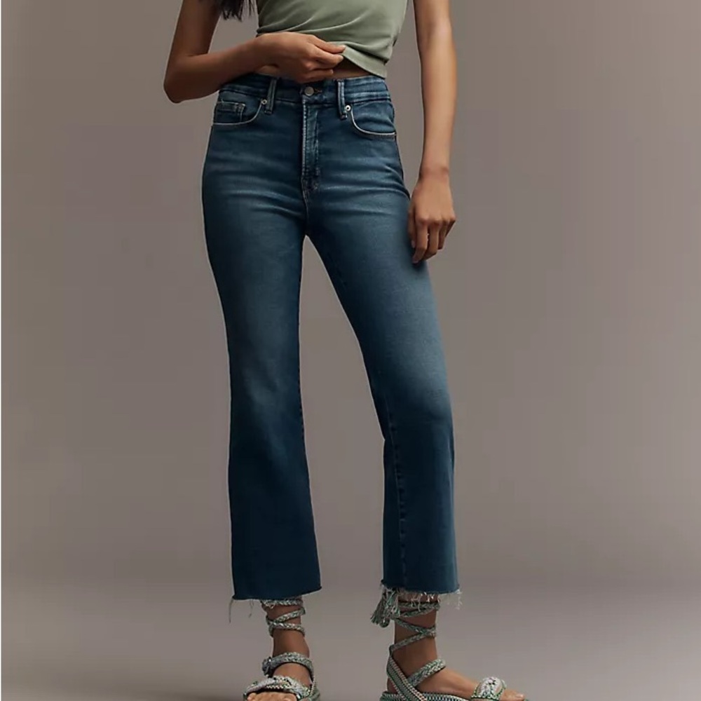 Good American Good Legs Crop Mini Bootleg Jeans